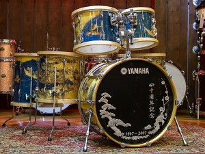 Yamaha Washi limited edition drum kit featuring ancient Japanese art. 
