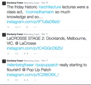 Above is an example from Interior Designer Elenberg Fraser's account. This is how to hashtag. Don't over do it! 