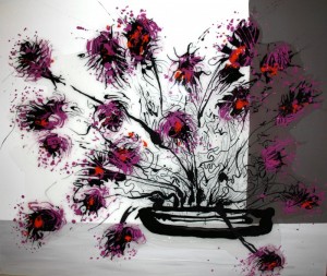 Velvet Flowers In A Vase by Annette Spink