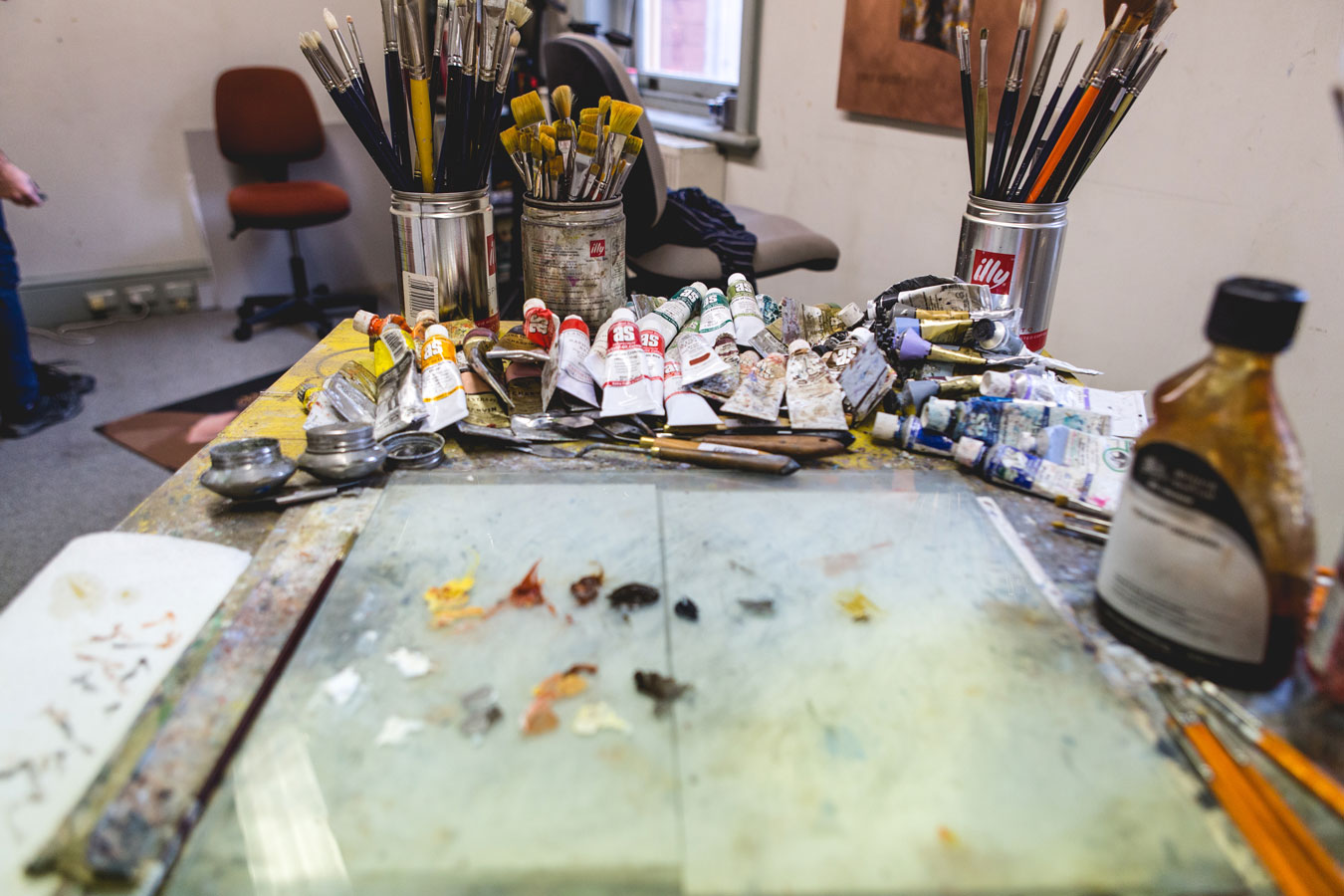 Inside artist's studio