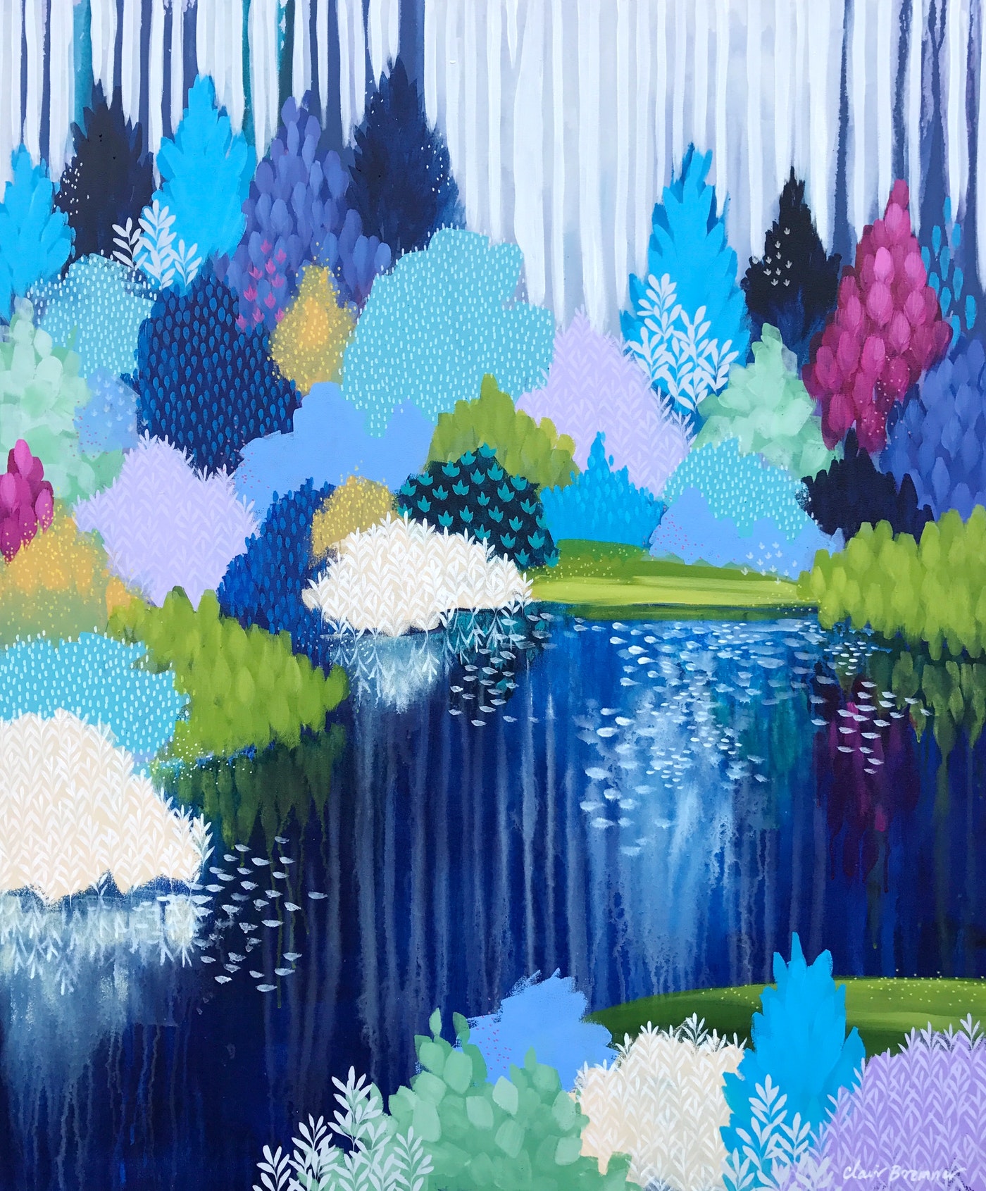 Abstract forest painting
