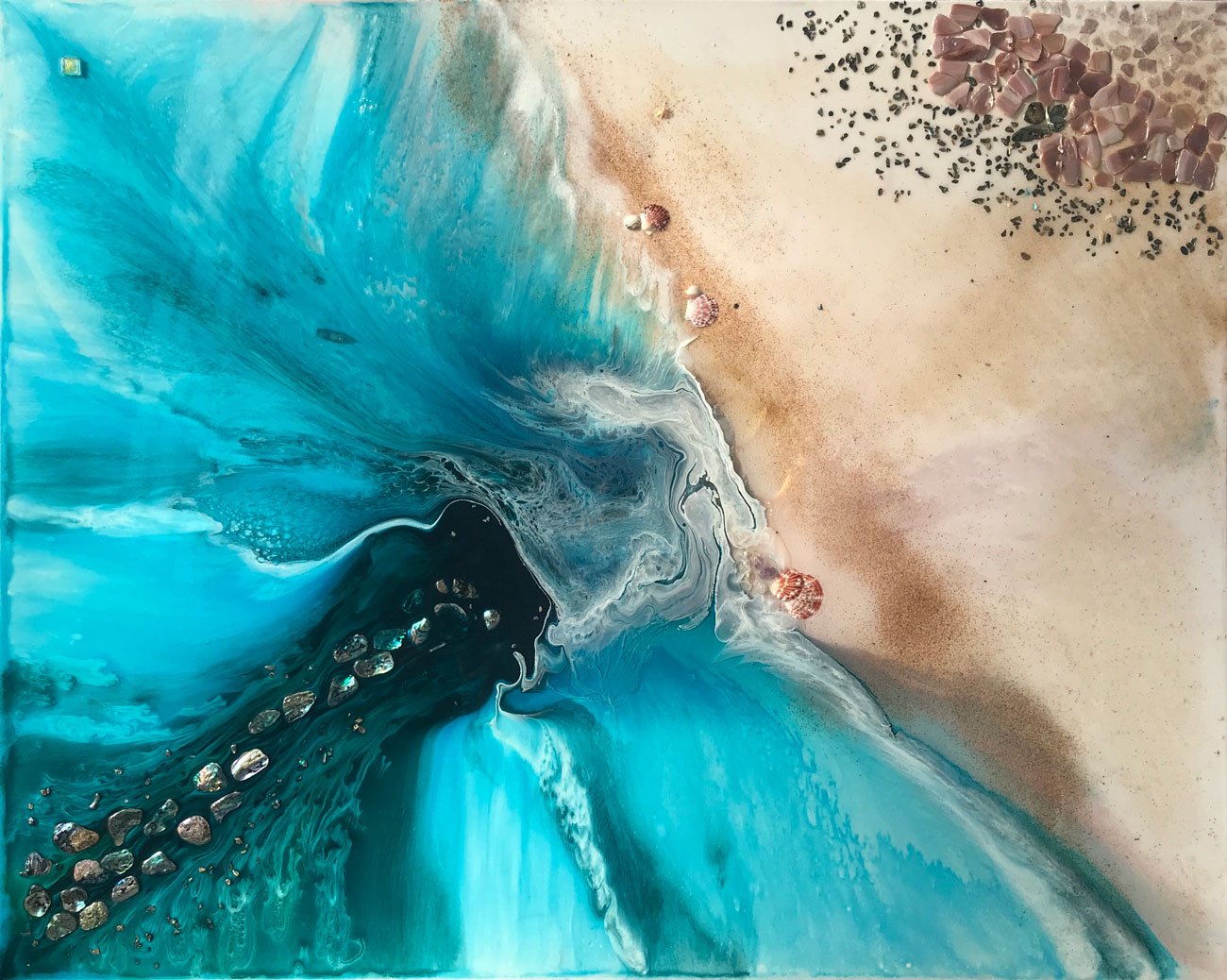 Rise Above | Original Ocean Seascape Resin Artwork by Marie Antuanelle.