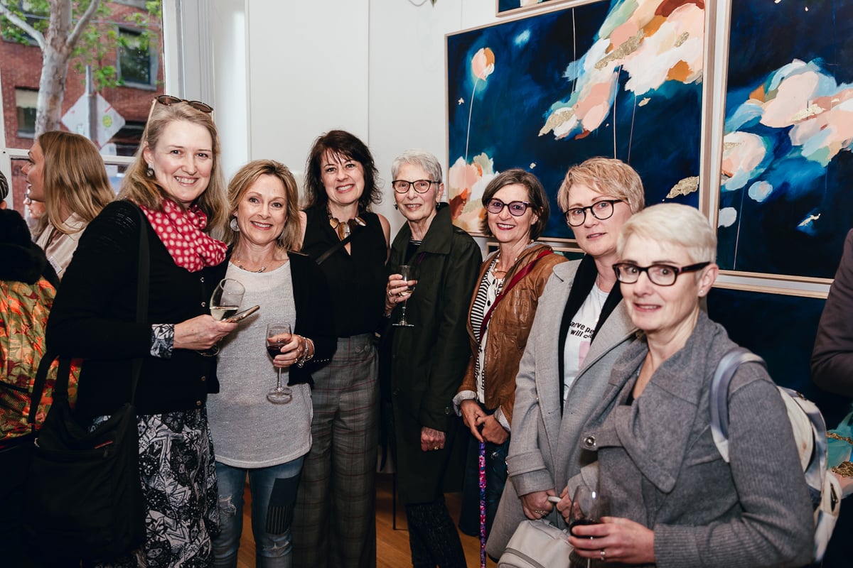 Group of artists at Bluethumb's Melbourne gallery launch