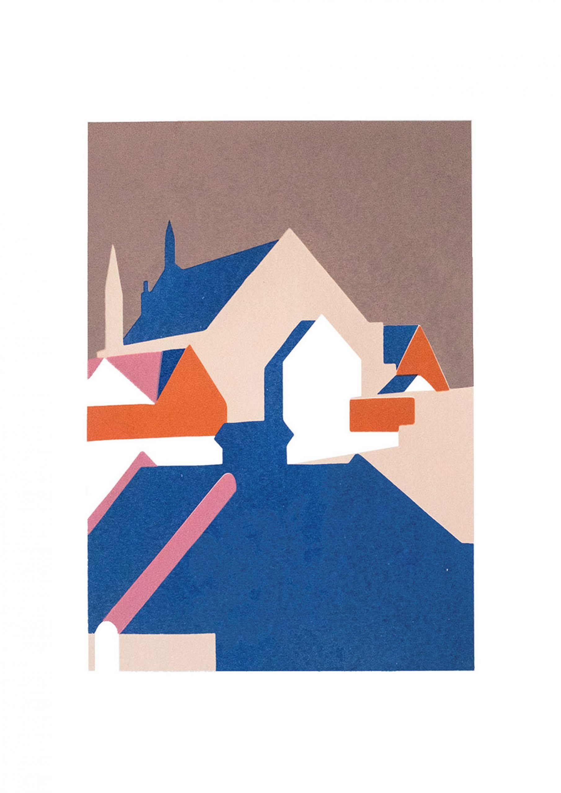 View from the Balcony no.2 (5 colour Screen Print) by Bianca Wilson. 