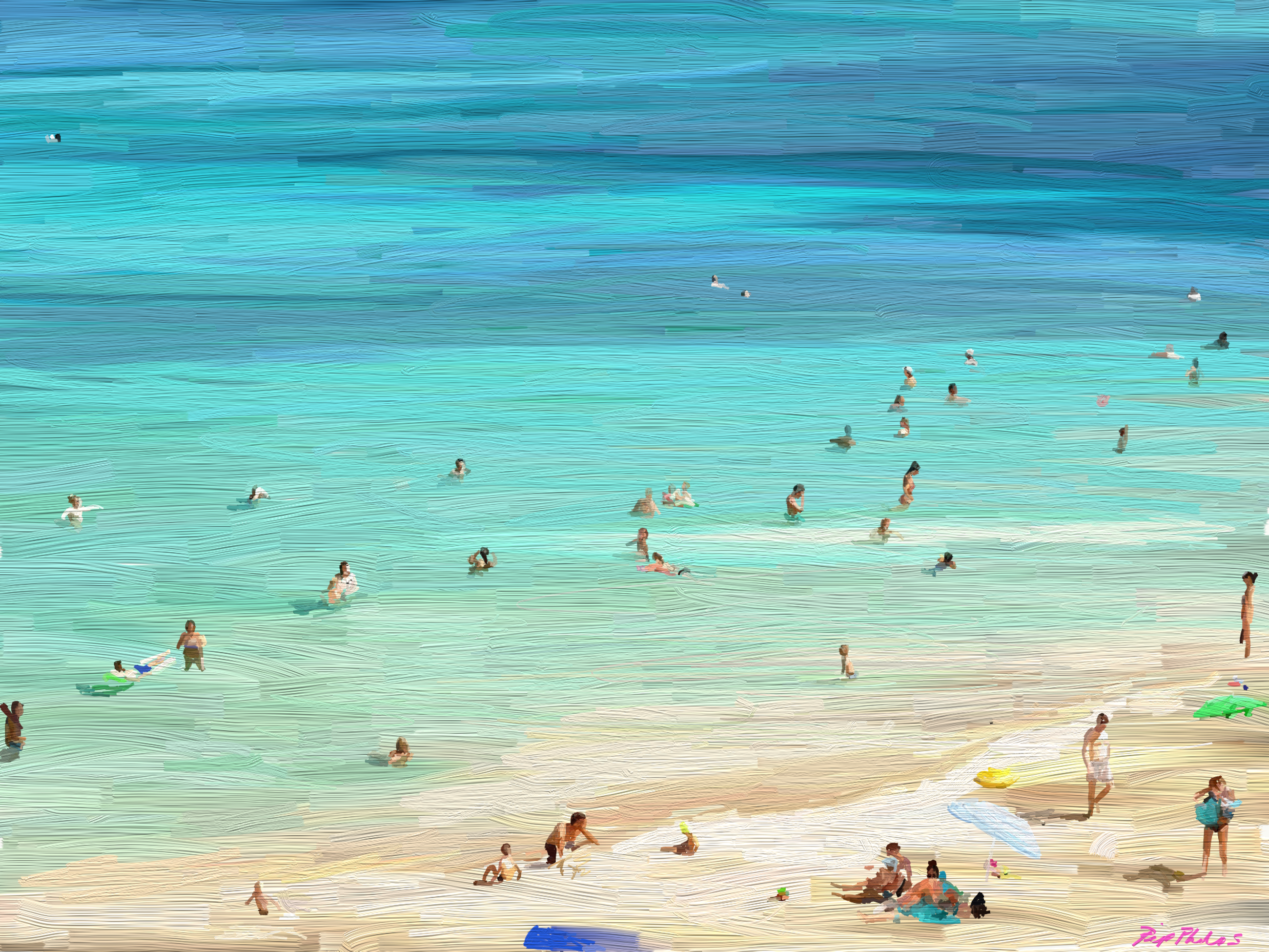 Beach Day Ed. 1 of 25 limited edition reproduction print by Pip Phelps on Bluethumb.