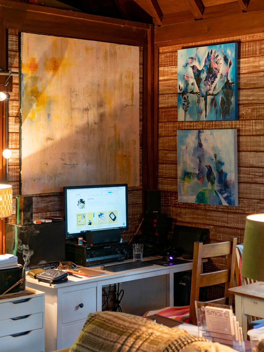 Home office nook in Steve Munro's Byron Bay home studio