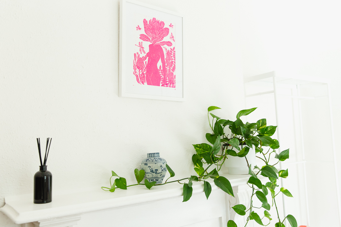 Pink Penny Protea print by Marinka Parnham