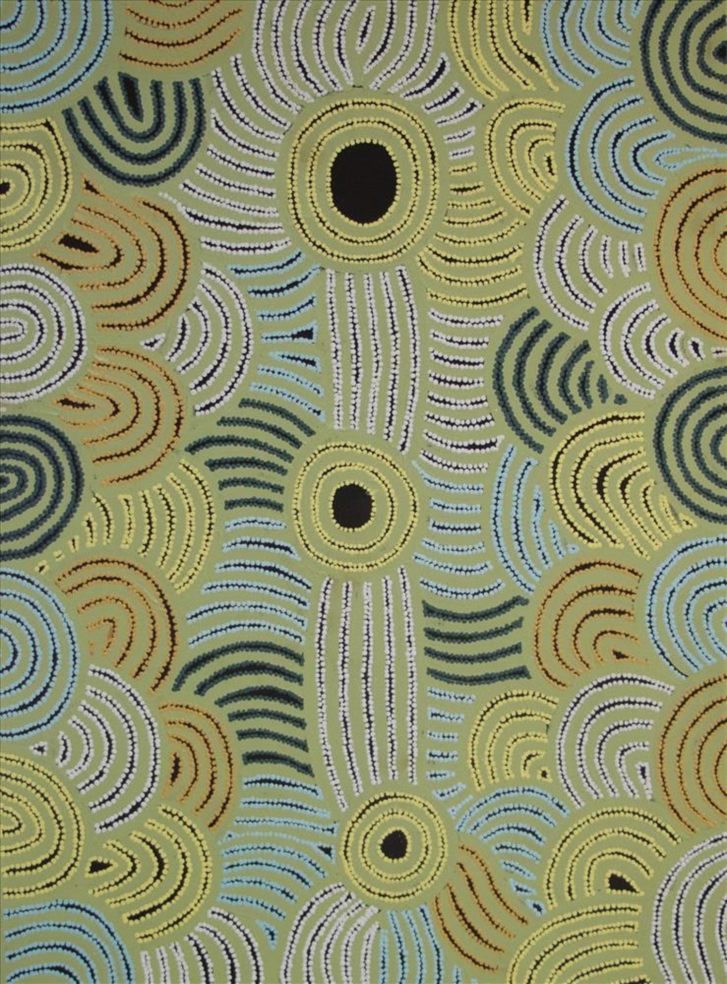 Bluethumb payment methods: Afterpay. Green Aboriginal artwork by Fiona Young of Tjarlili Art