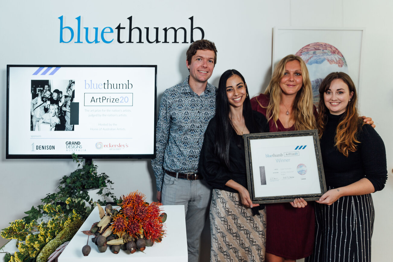 the Bluethumb team at the virtual Bluethumb Art Prize 2020