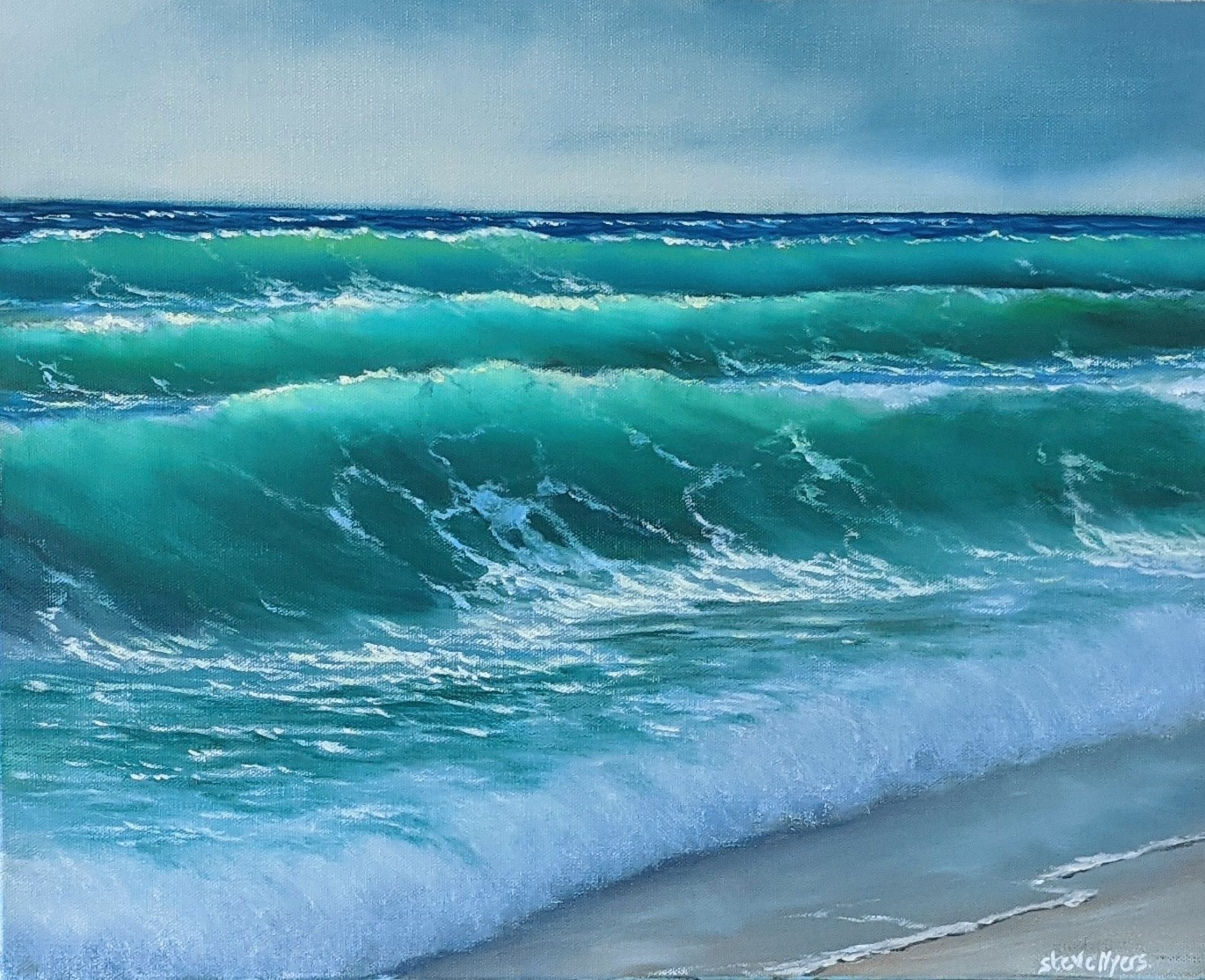 Original seascape painting of Tasmania by Steve Myers