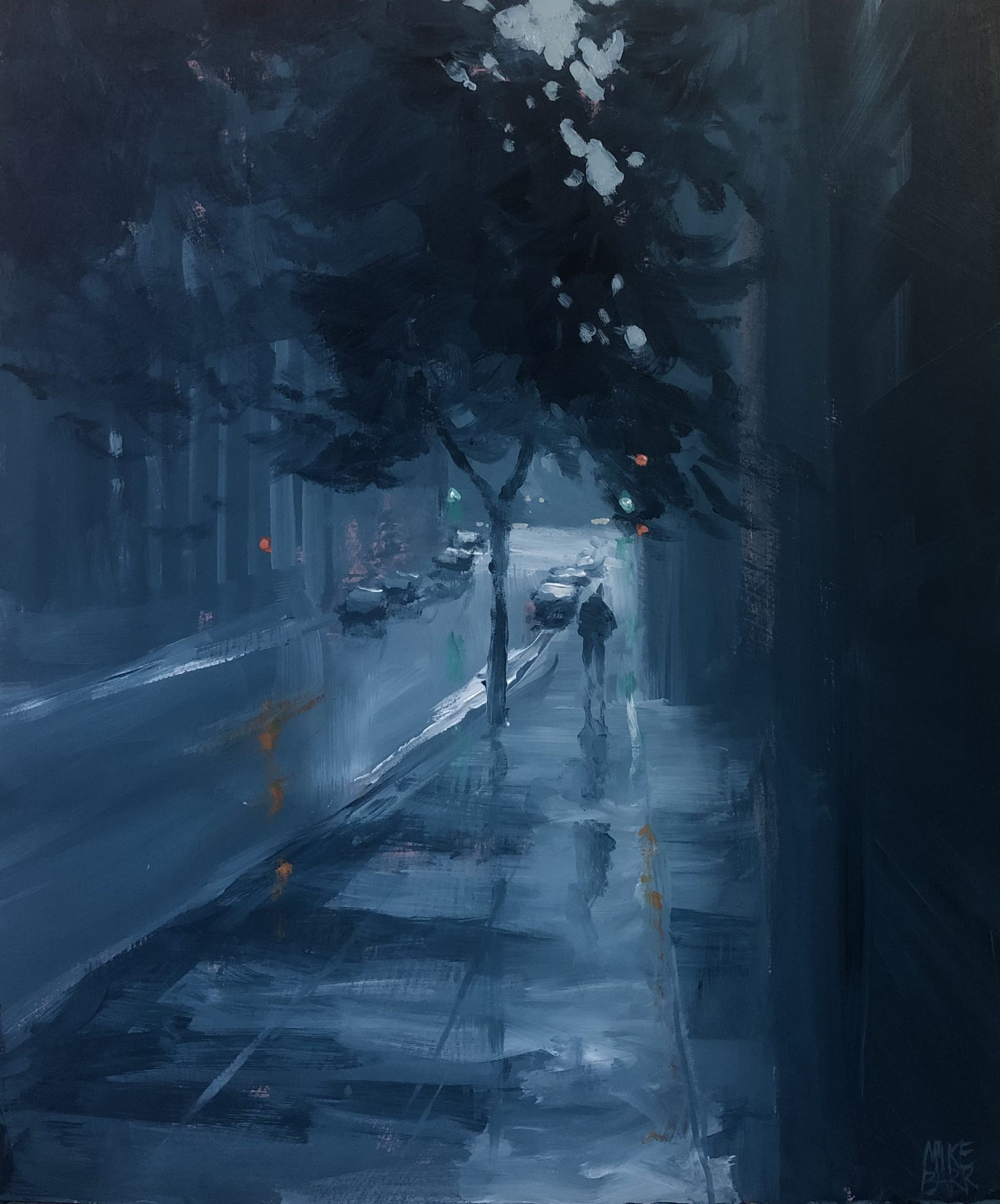 Flinders Lane in Rain by Mike Barr