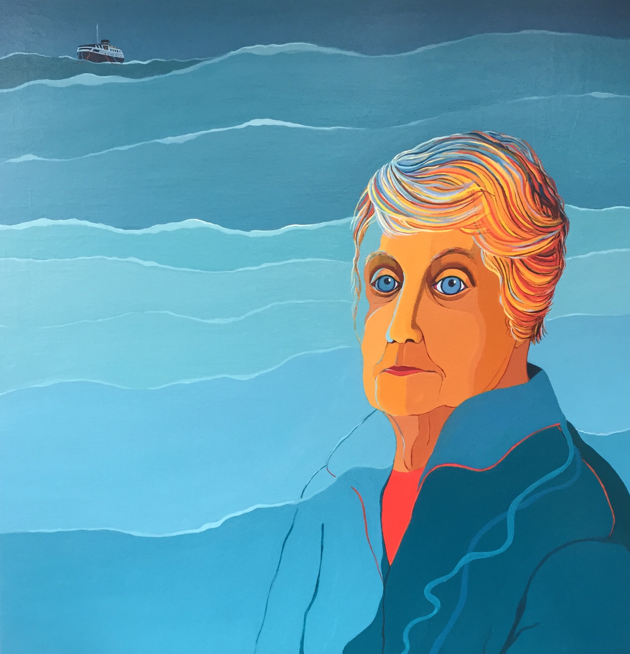 A self-portrait of seascape artist Marian Quigley