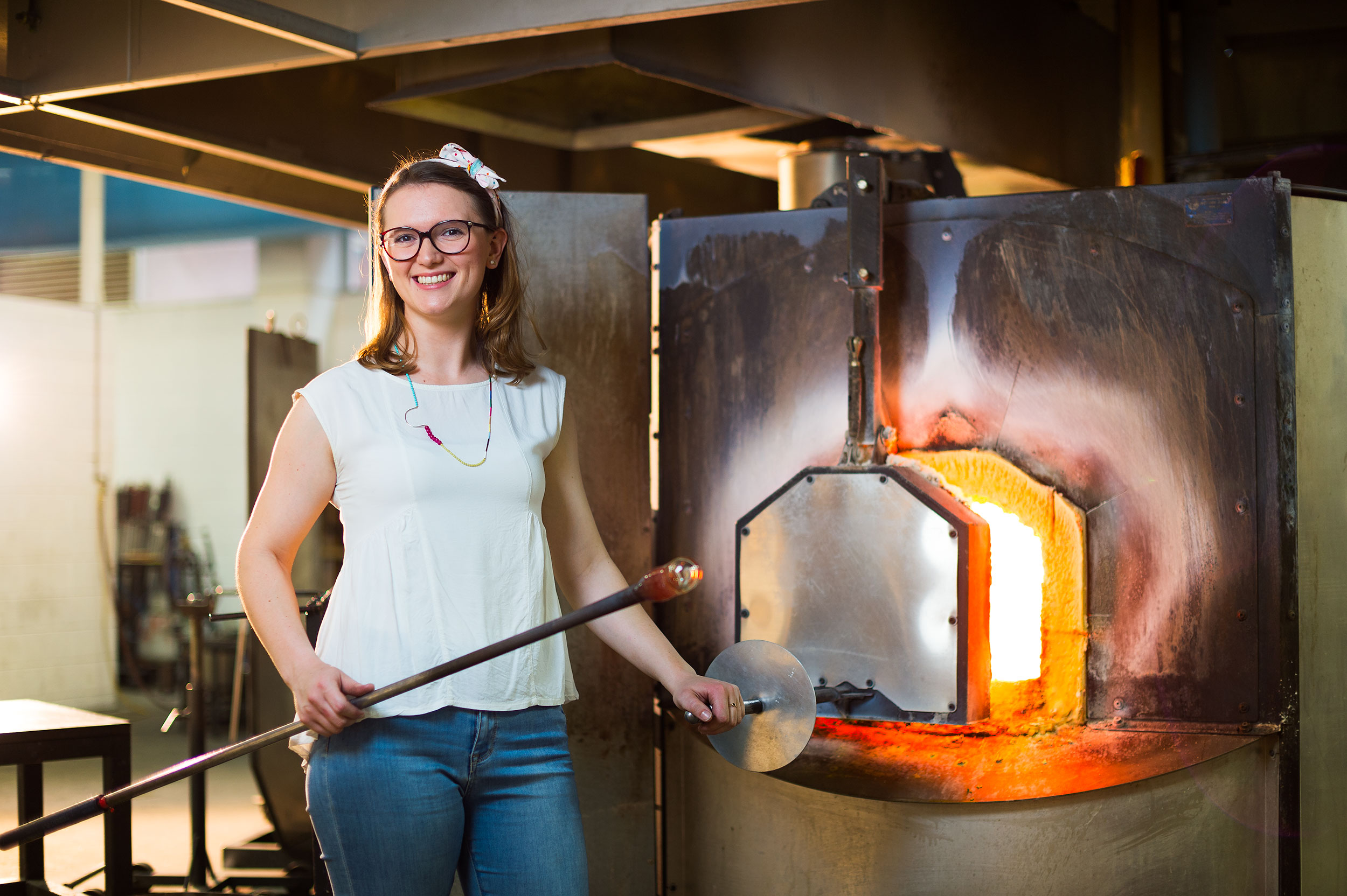 Emma Young glassblowing