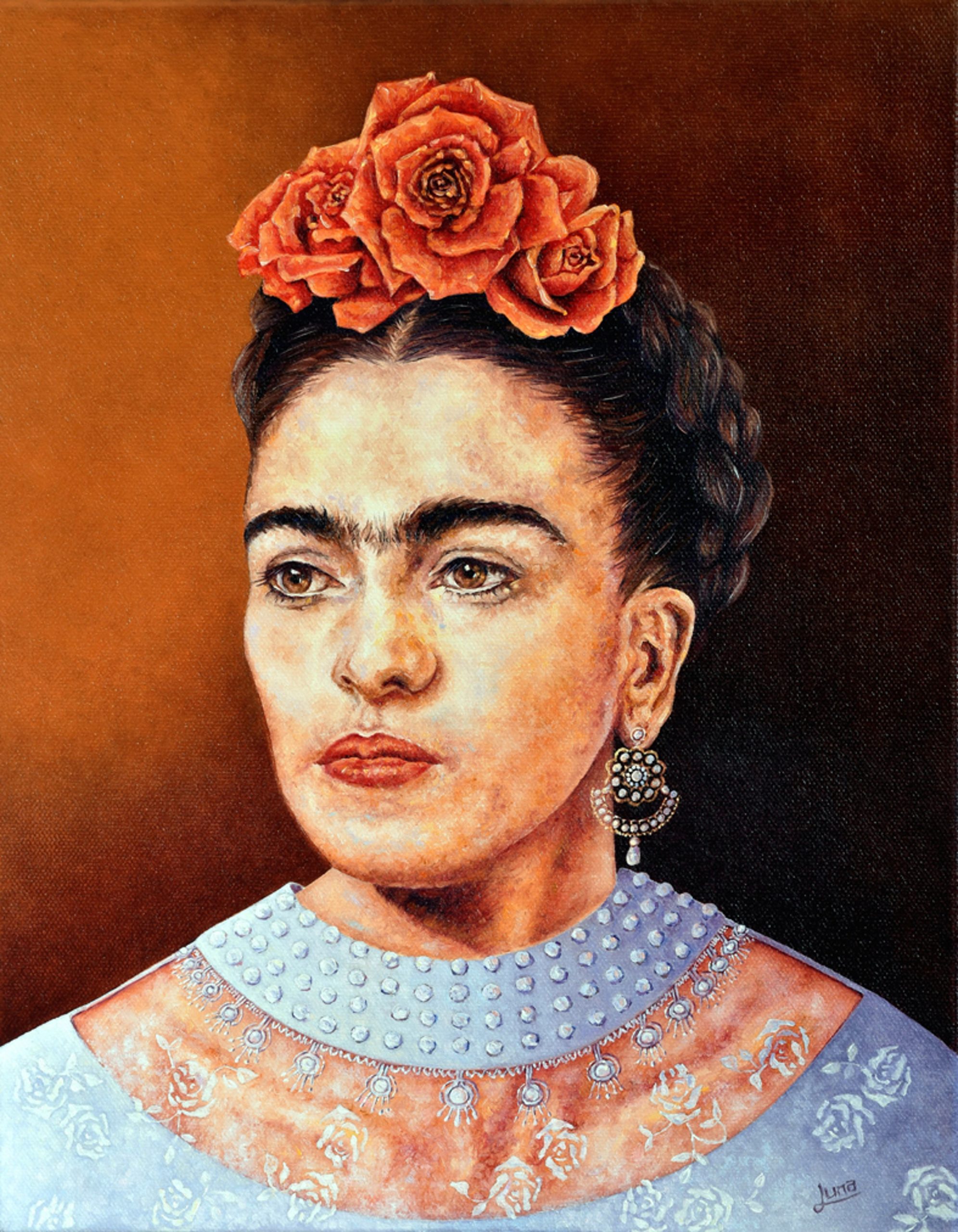 Frida Khalo Portrait by Bluethumb artist Luna Vermeulen
