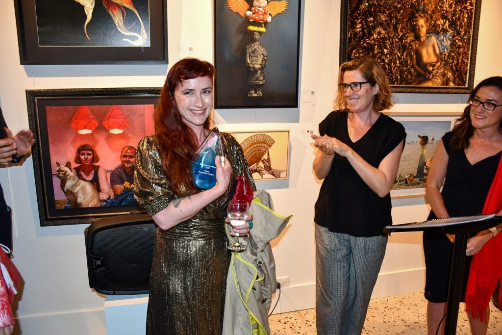 Lauren Starr pictured with her Bluethumb Art Prise 2022 photography category award.