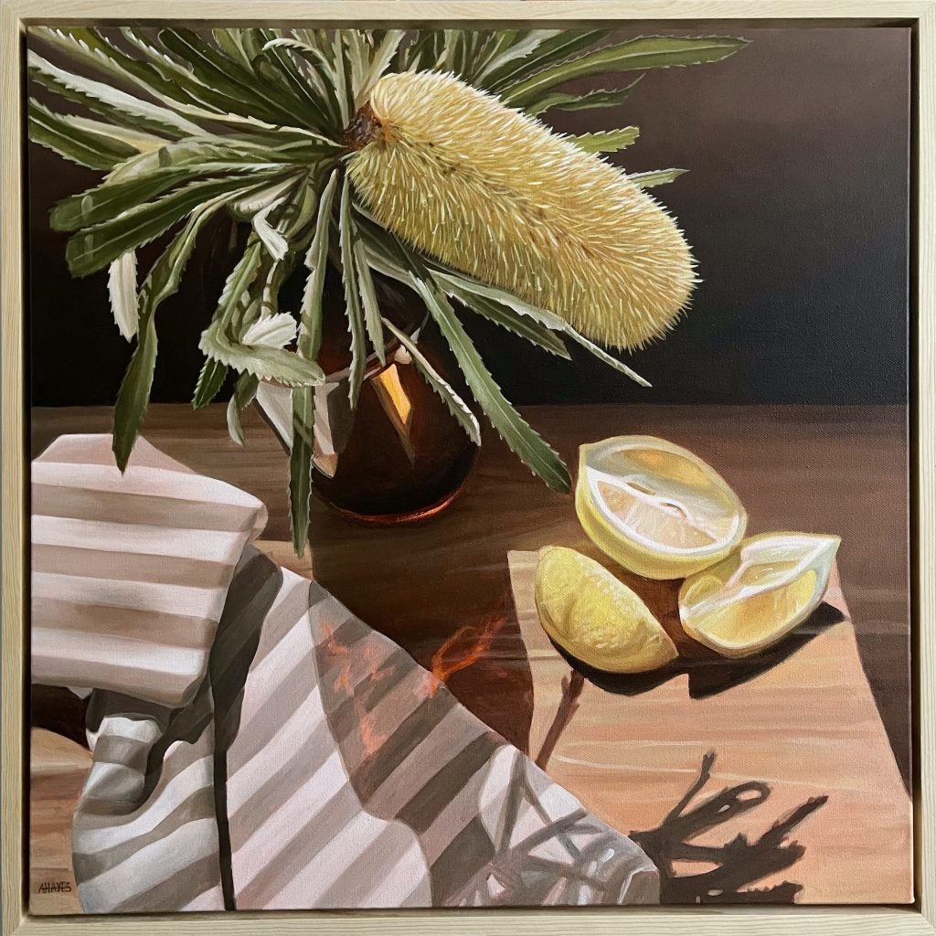 Banksia and lemons by Aline Hayes.