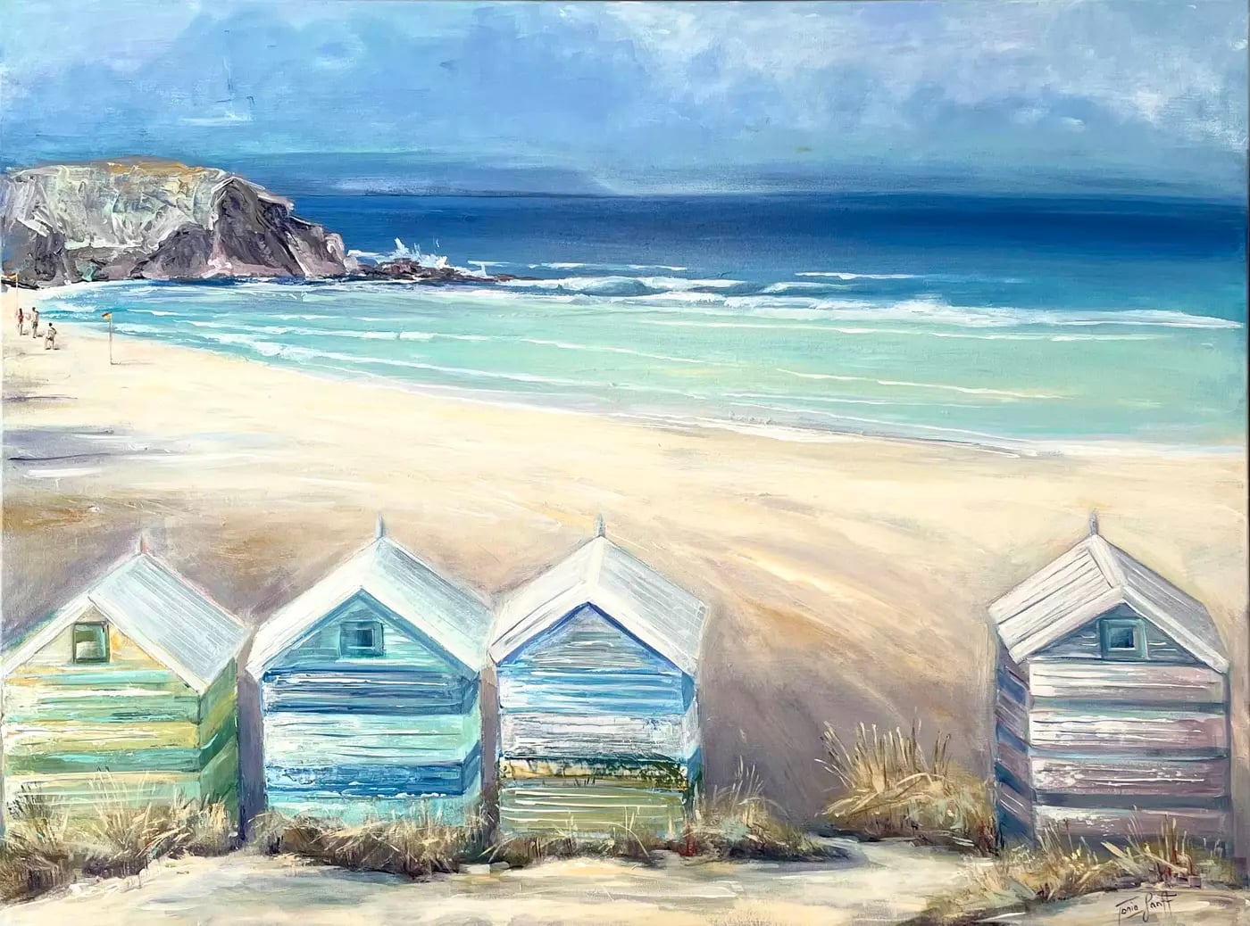 Sun Trapped Cove, original acrylic seascape by Tonia Sanft